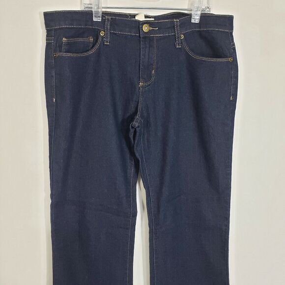 Forever 21 Womens Denim Jeans Size 30 Bootcut Stretch Blue Dark Wash Low Rise - Picture 5 of 8